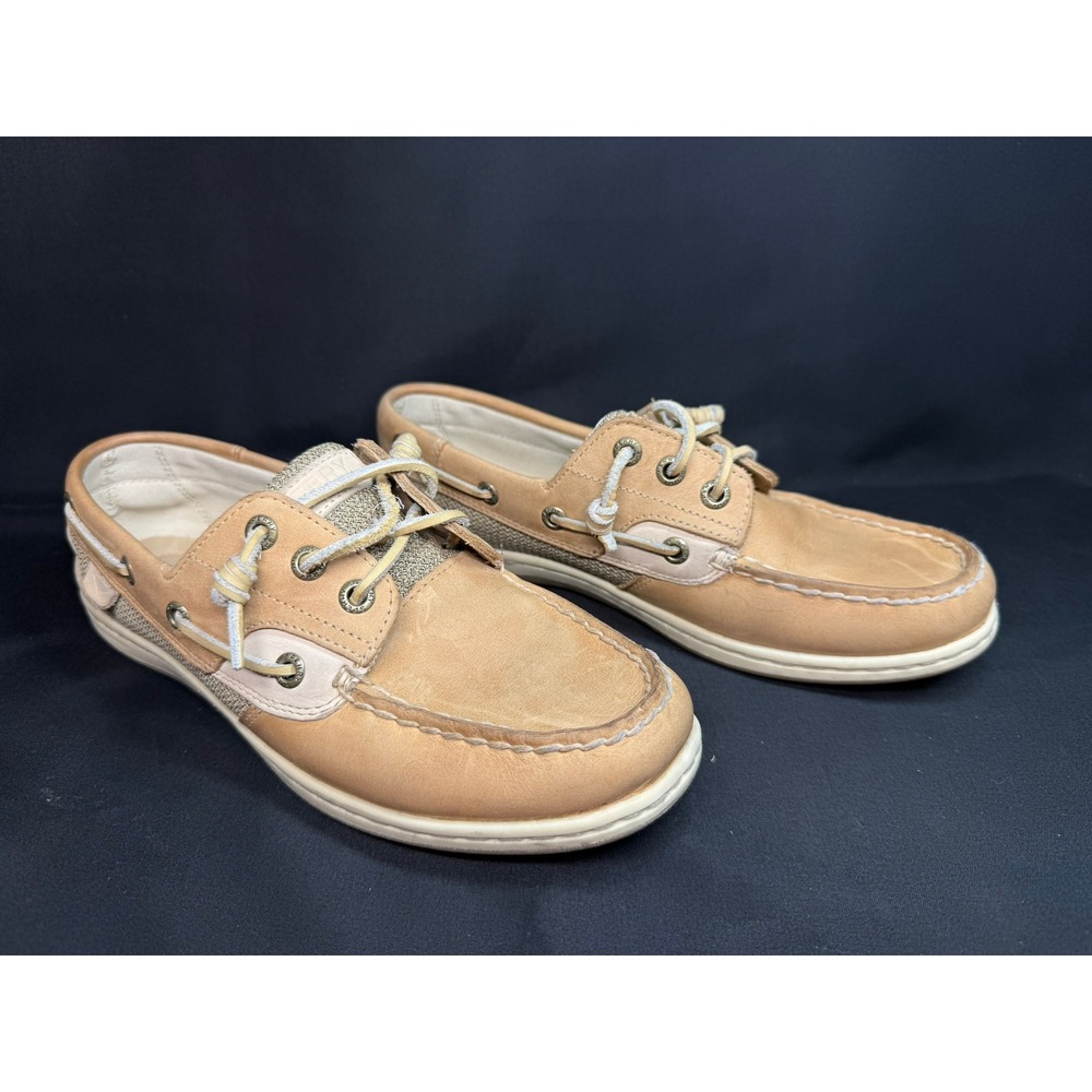 Sperry Top Sider Womens Boat Shoes‎ Tan Leather Lace Up Sz 7 STS95588